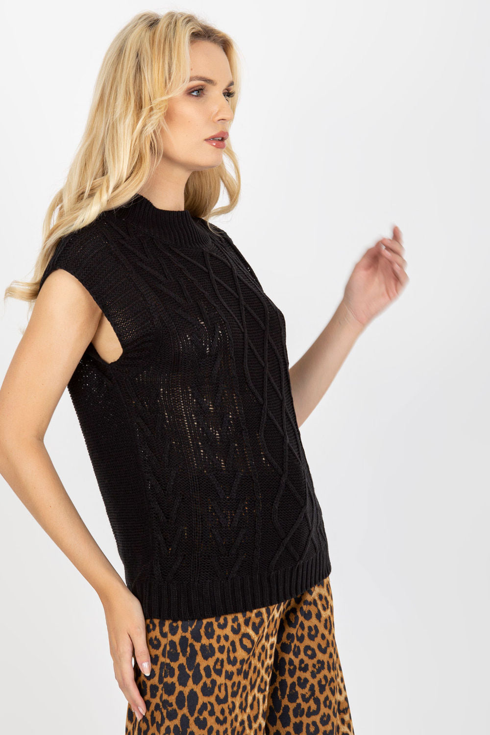 Pull femme Sublevel Gilet Gilet — noir