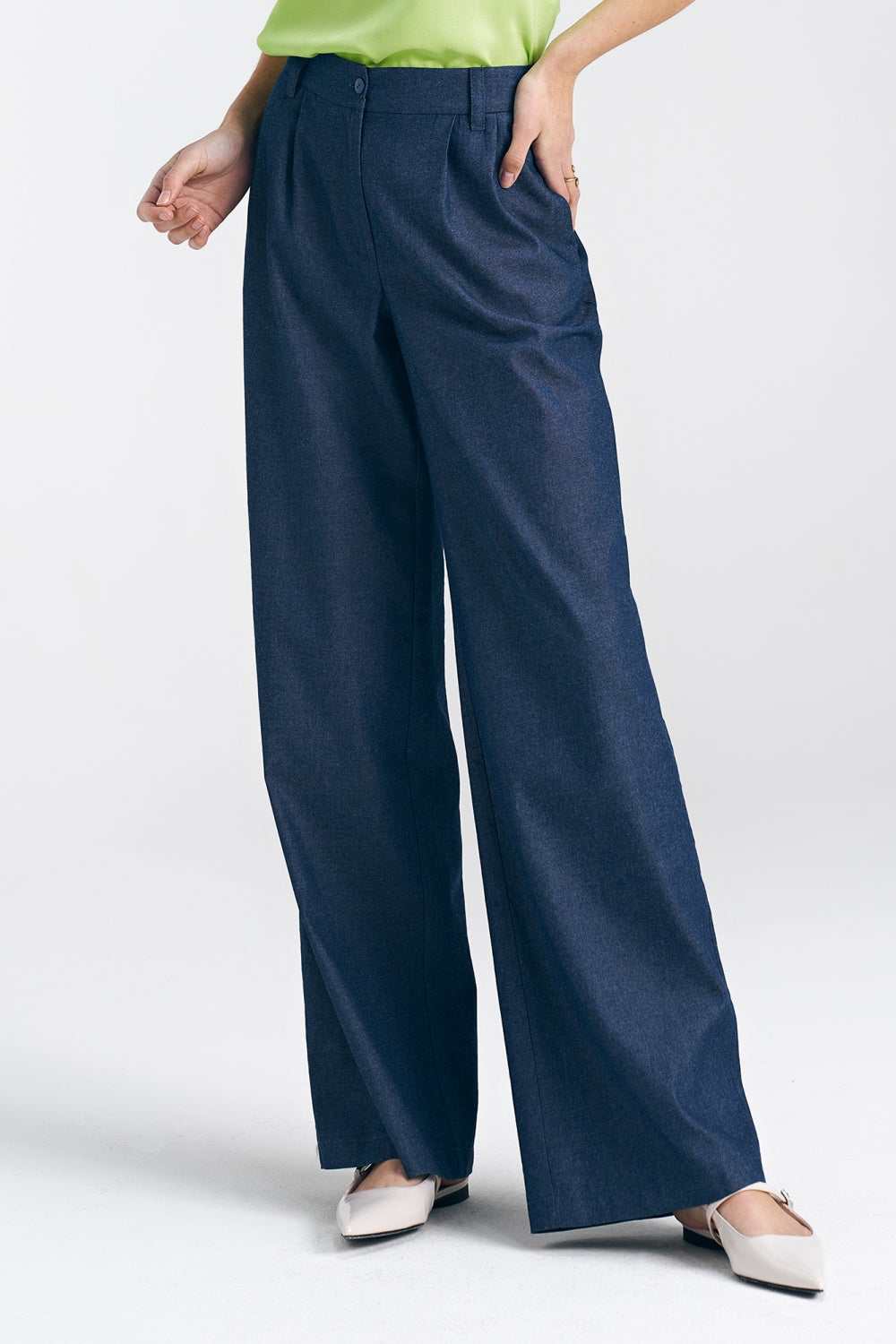 Chaussures à talons femme Nife Pantalon Long Pantalon — bleu marine