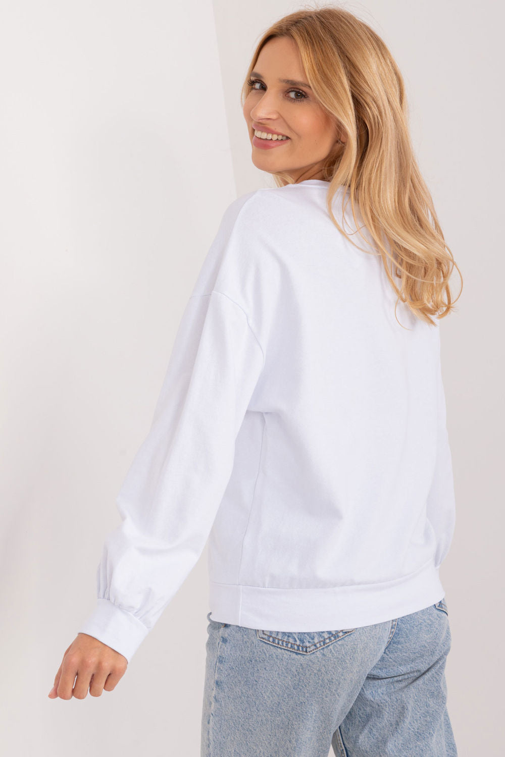 T-shirt femme Italy Moda Sweatshirt Sweatshirt — blanc