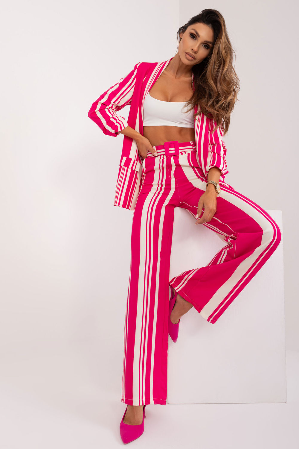 Chaussures à talons femme Italy Moda Pantalon Pantalon — rosé