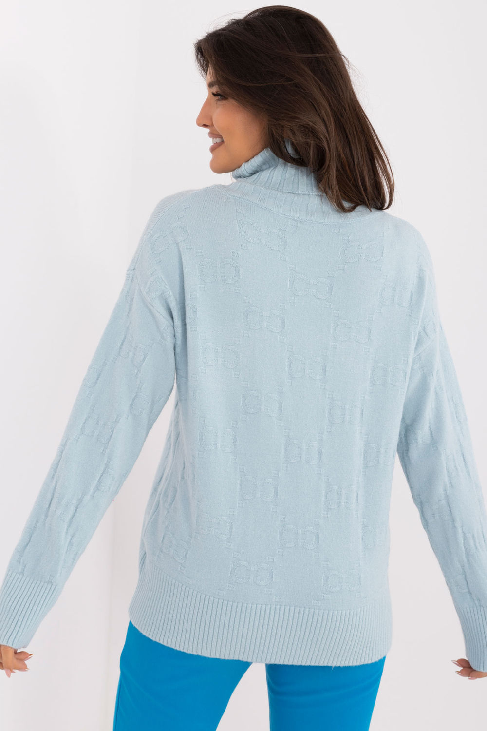 Pull femme AT Col Roulé Col — bleu