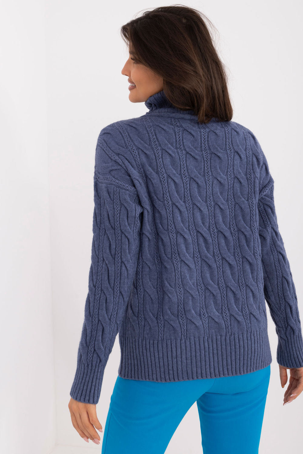 Pull femme AT Col Roulé Col — bleu