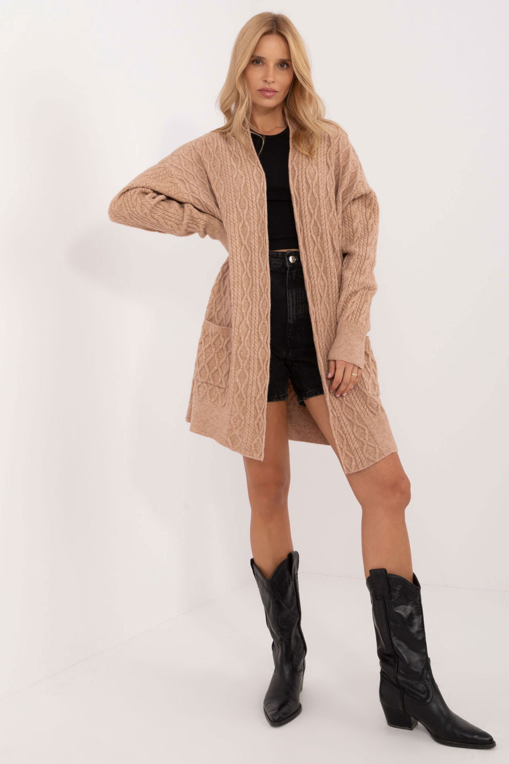 Cardigan femme AT — brun