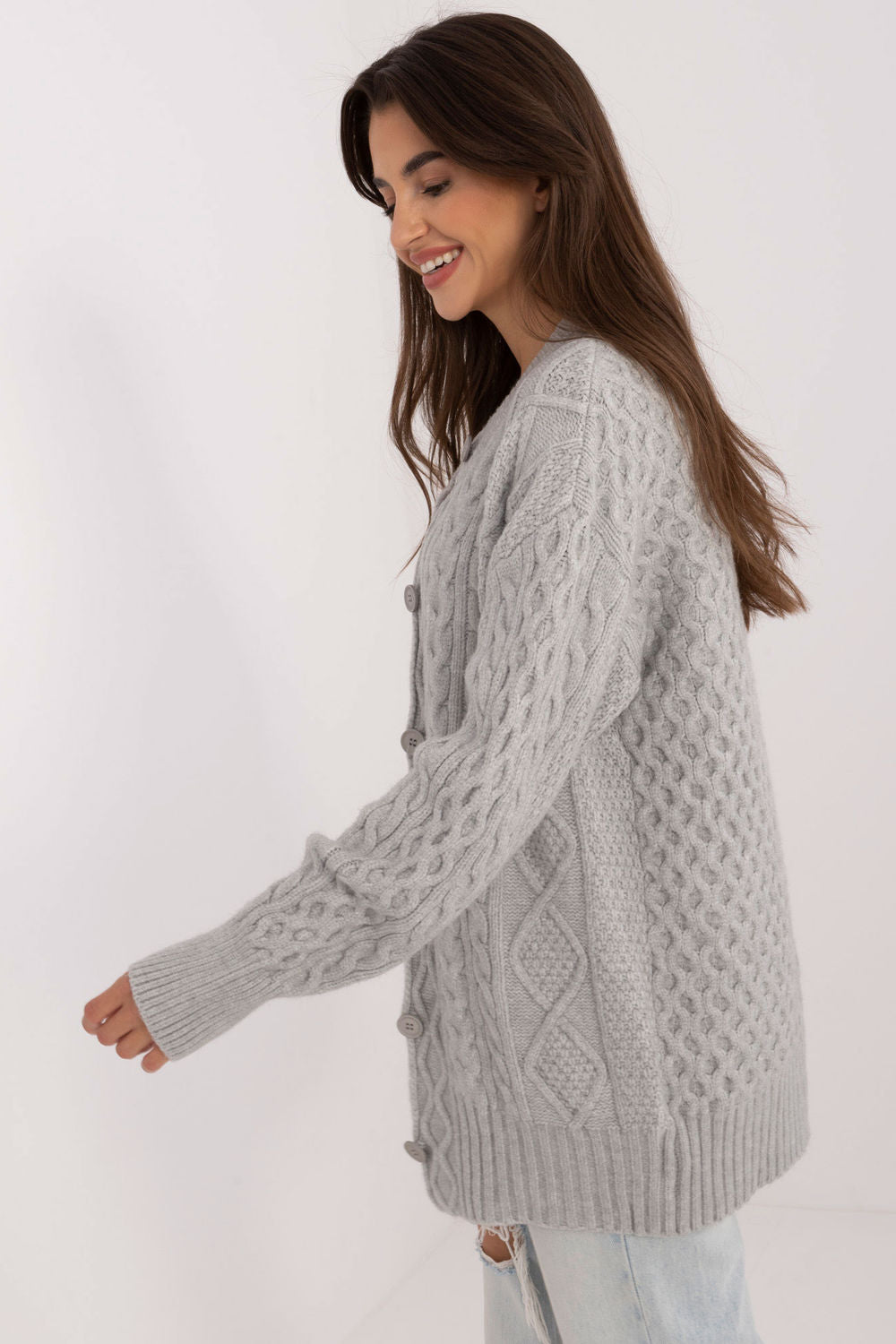 Cardigan femme AT — gris