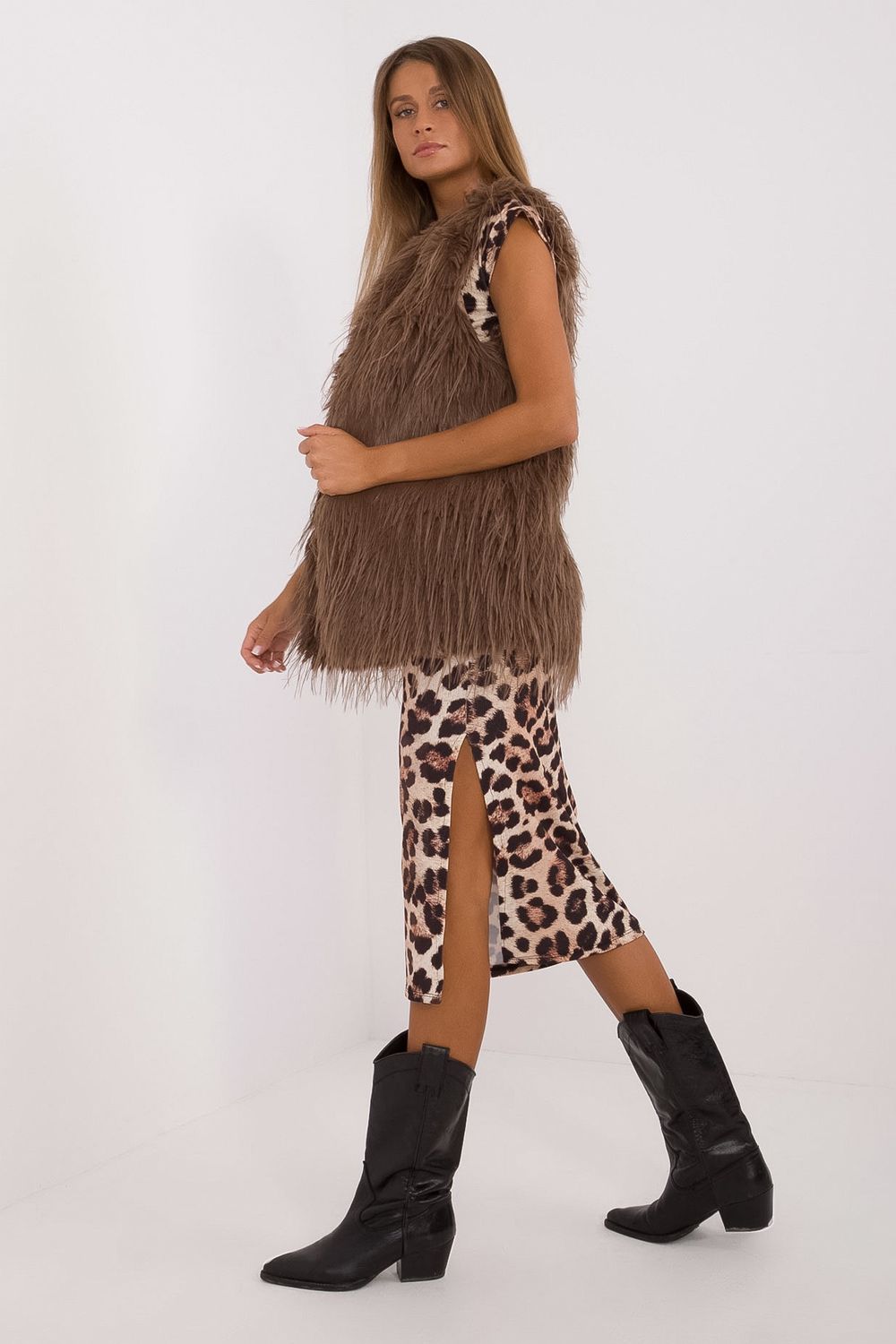 Gilet femme AT — brun
