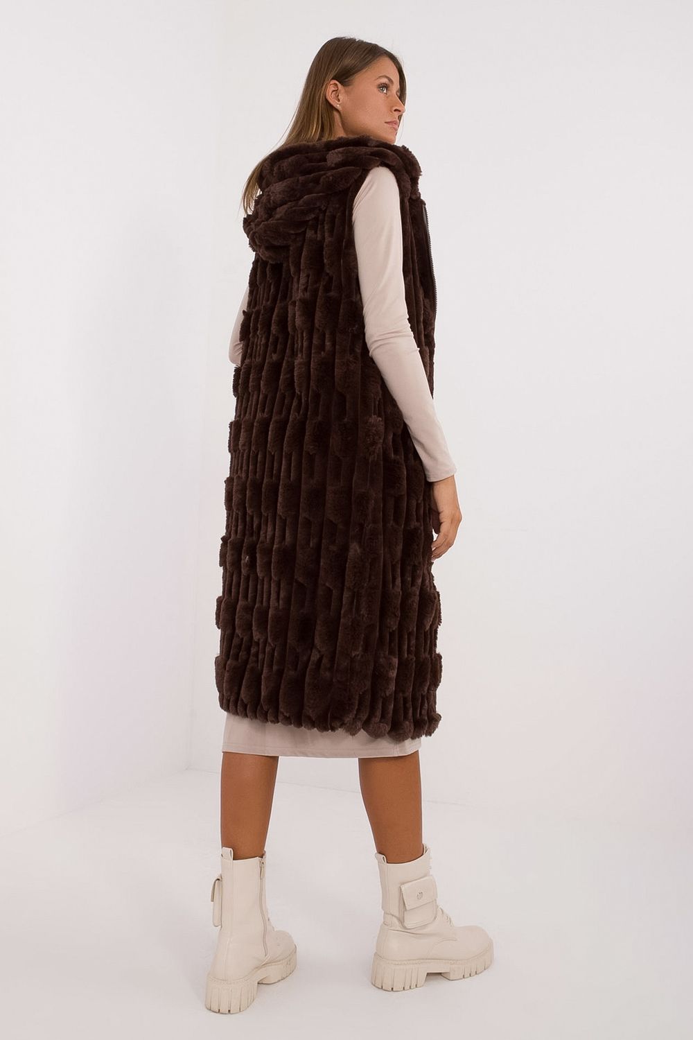 Gilet femme AT — brun
