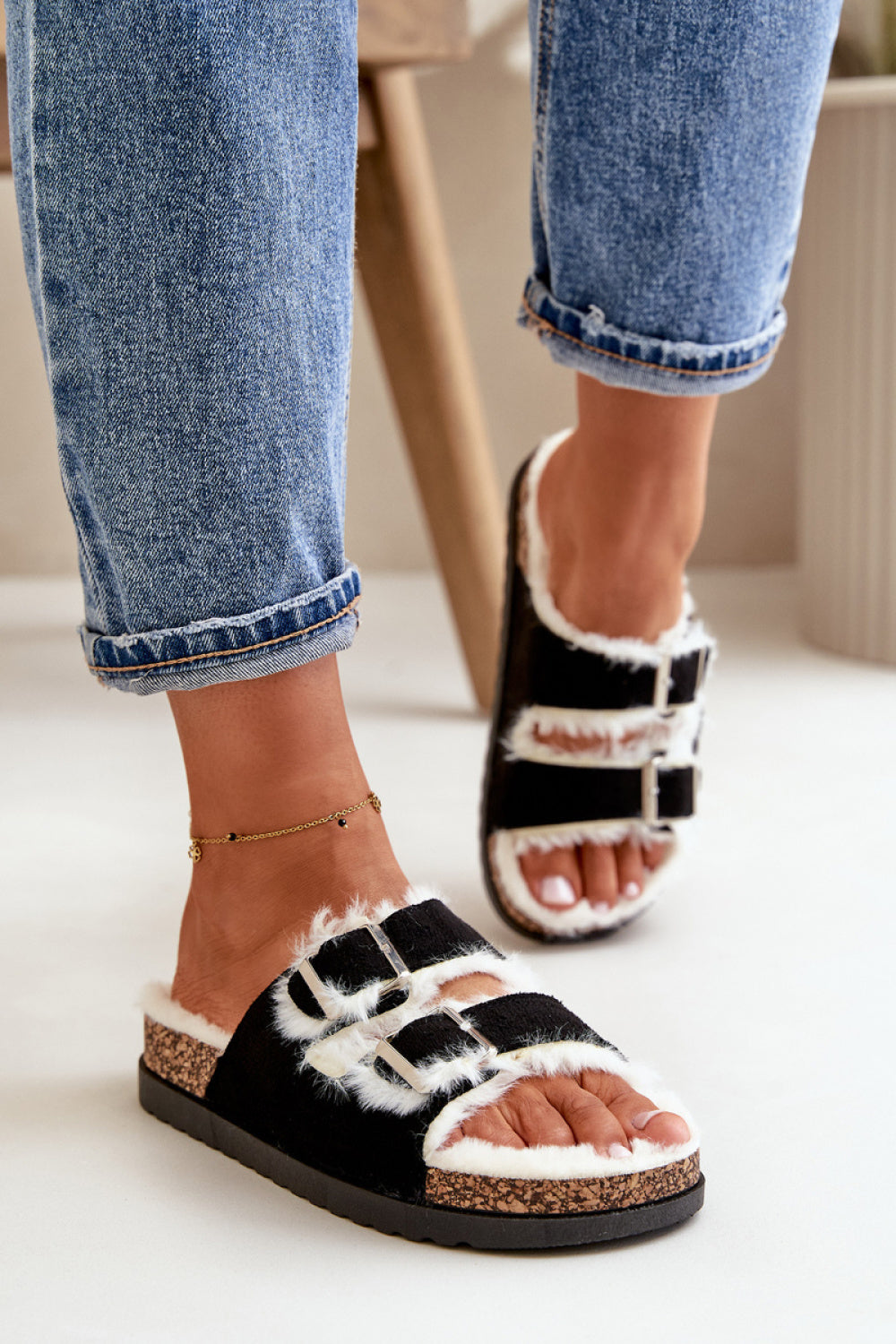Pantalon femme Step in style Pantoufles Pantoufles — noir