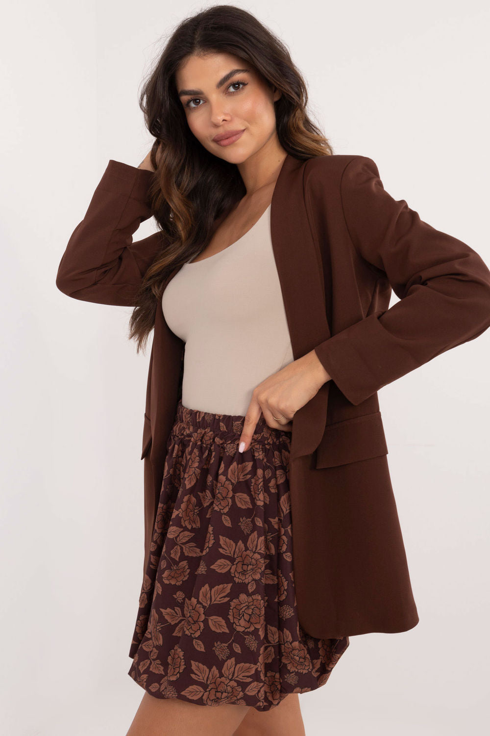 Jupe femme Italy Moda Courte Courte — brun