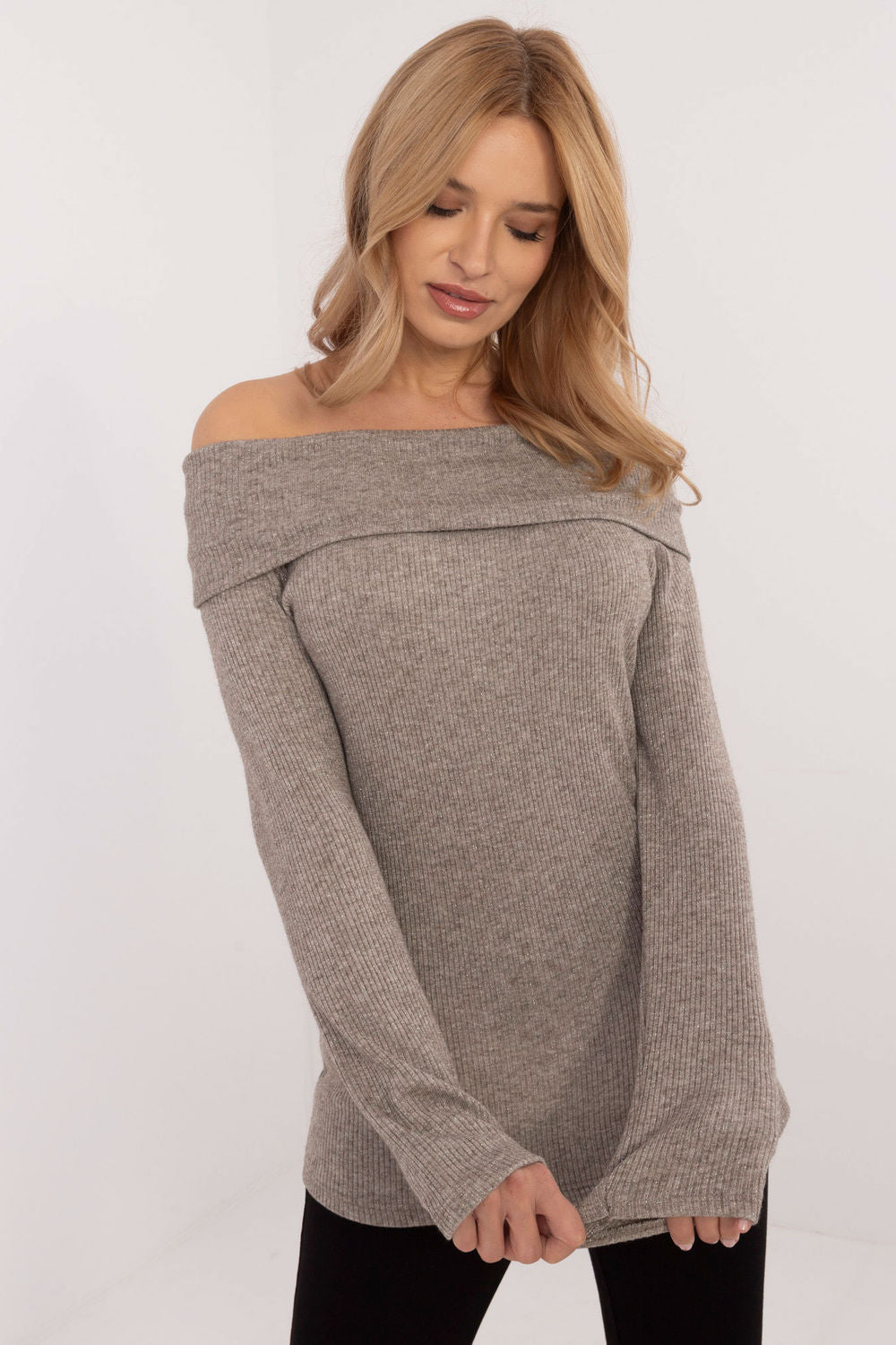 Pull femme Italy Moda Chandail Chandail — beige