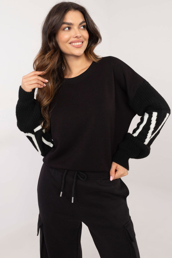T-shirt femme Italy Moda Sweatshirt Sweatshirt — noir