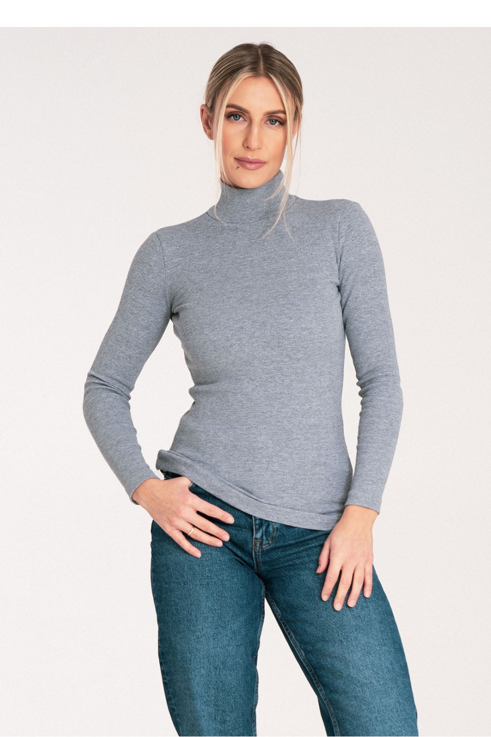 Pull femme Figl Col Roulé Col — gris