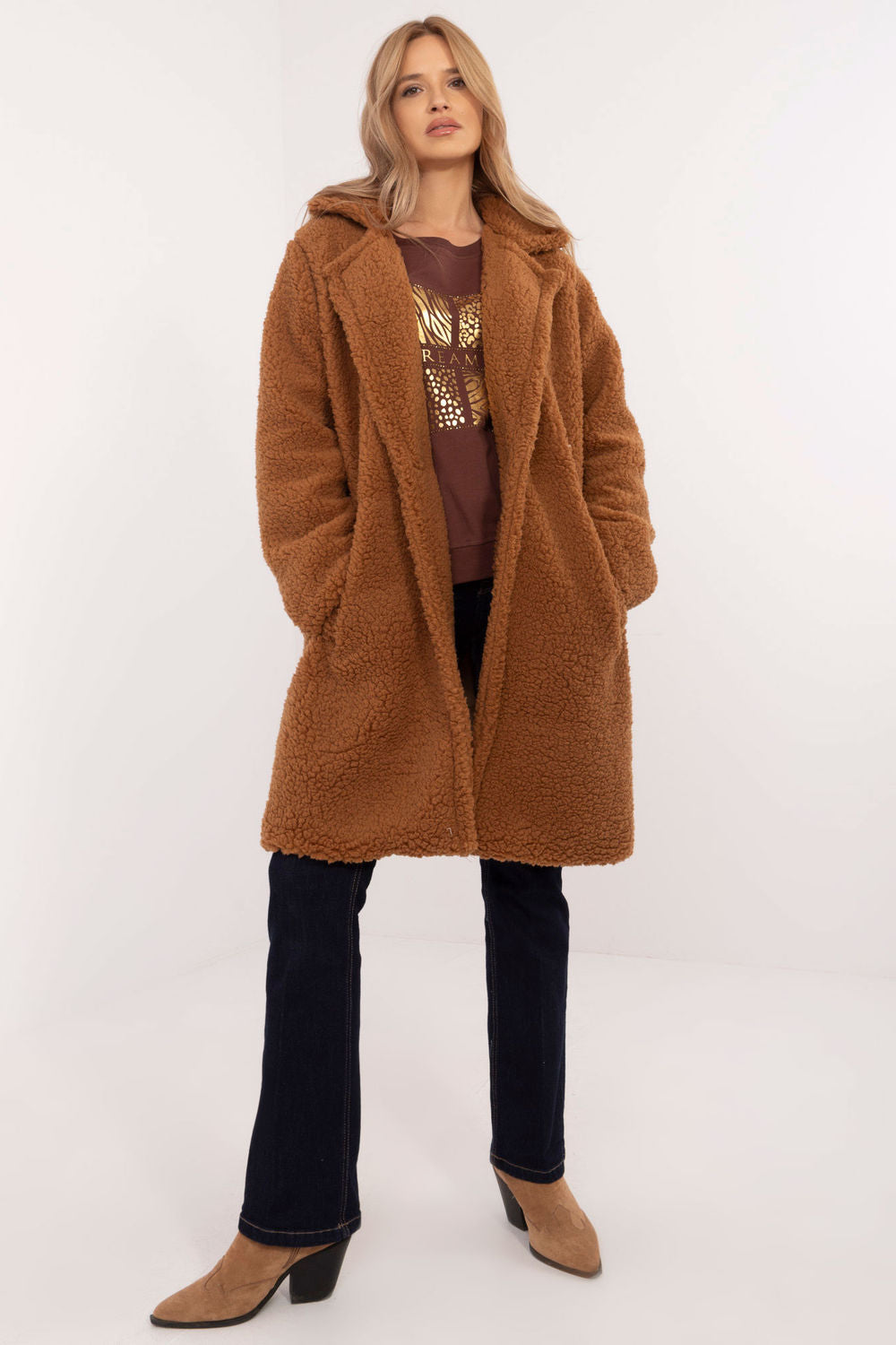 Manteau femme Italy Moda — brun