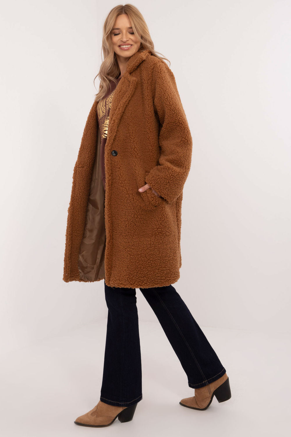 Manteau femme Italy Moda — brun