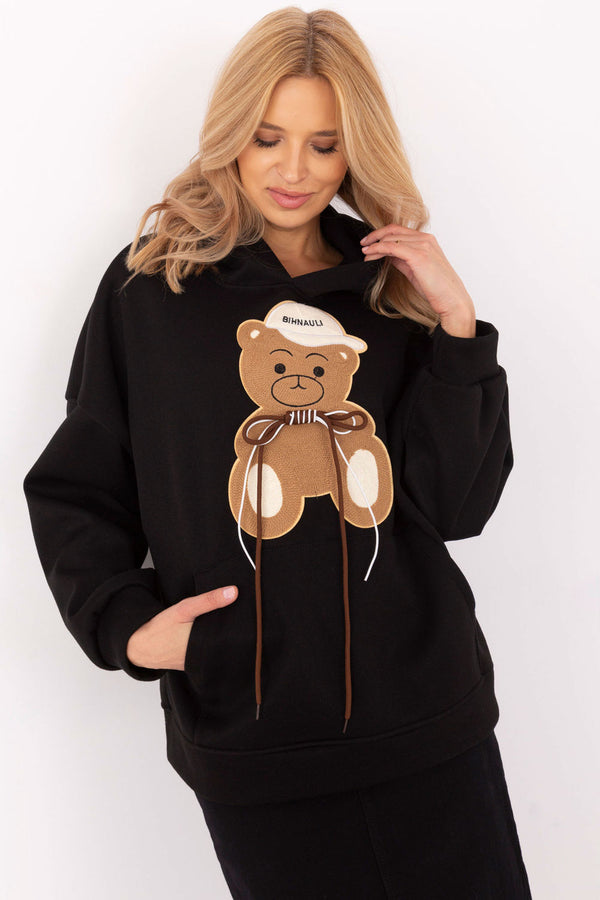 T-shirt femme Italy Moda Sweatshirt Sweatshirt — noir