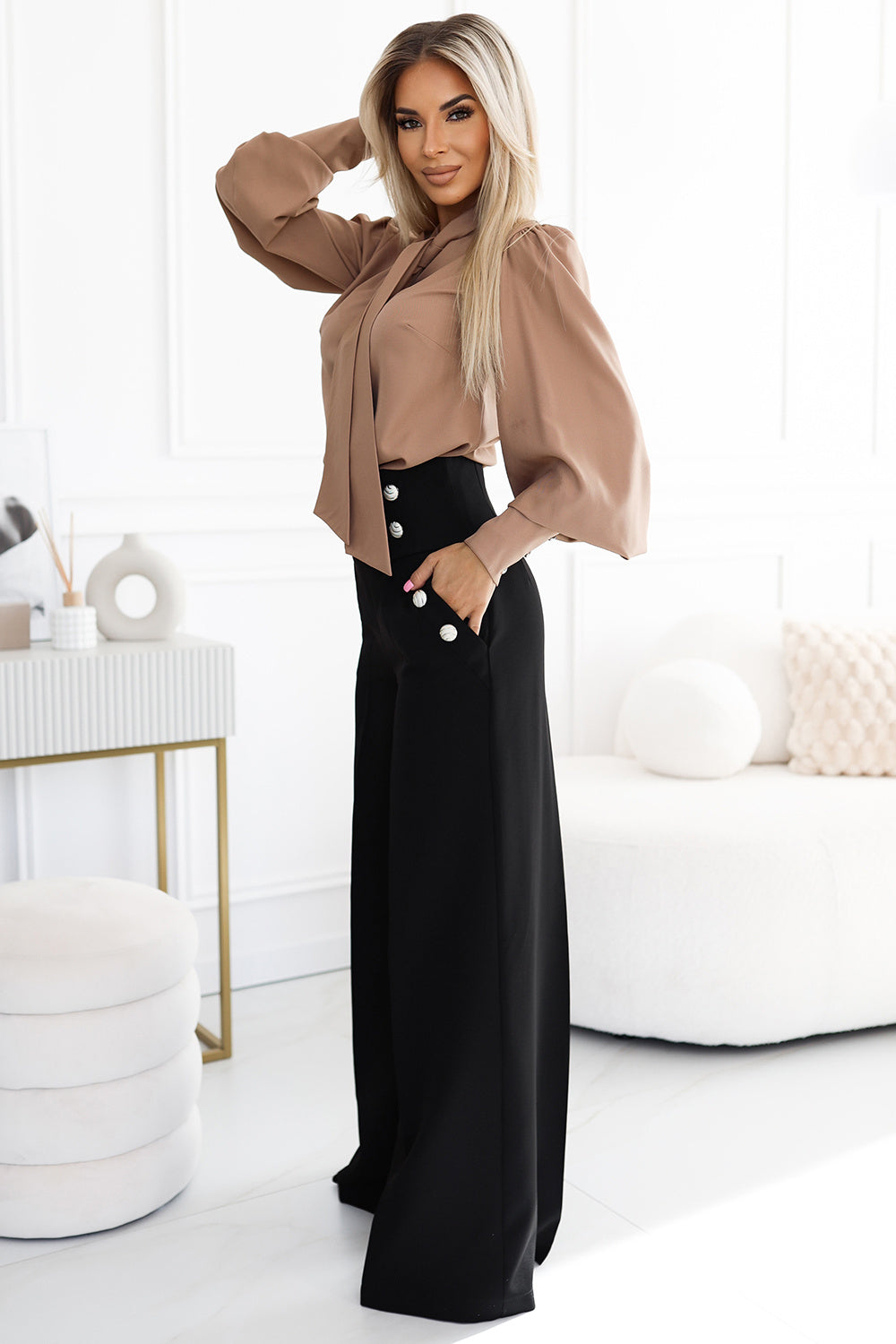 Chaussures à talons femme Numoco Pantalon Long Pantalon — noir