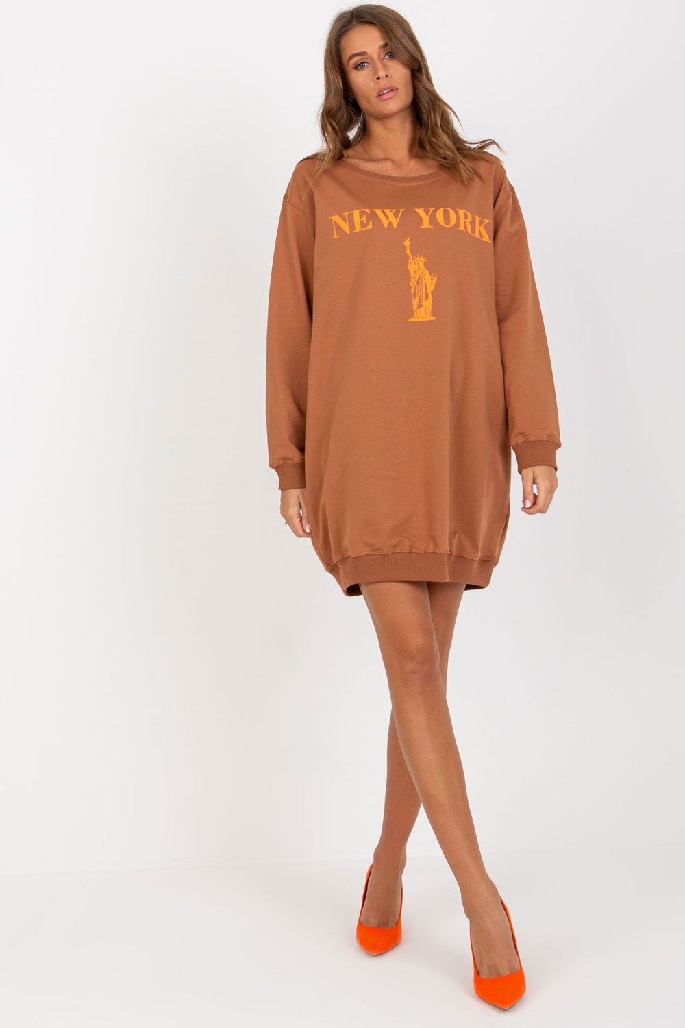 T-shirt femme Factory Price Sweatshirt Sweatshirt — brun
