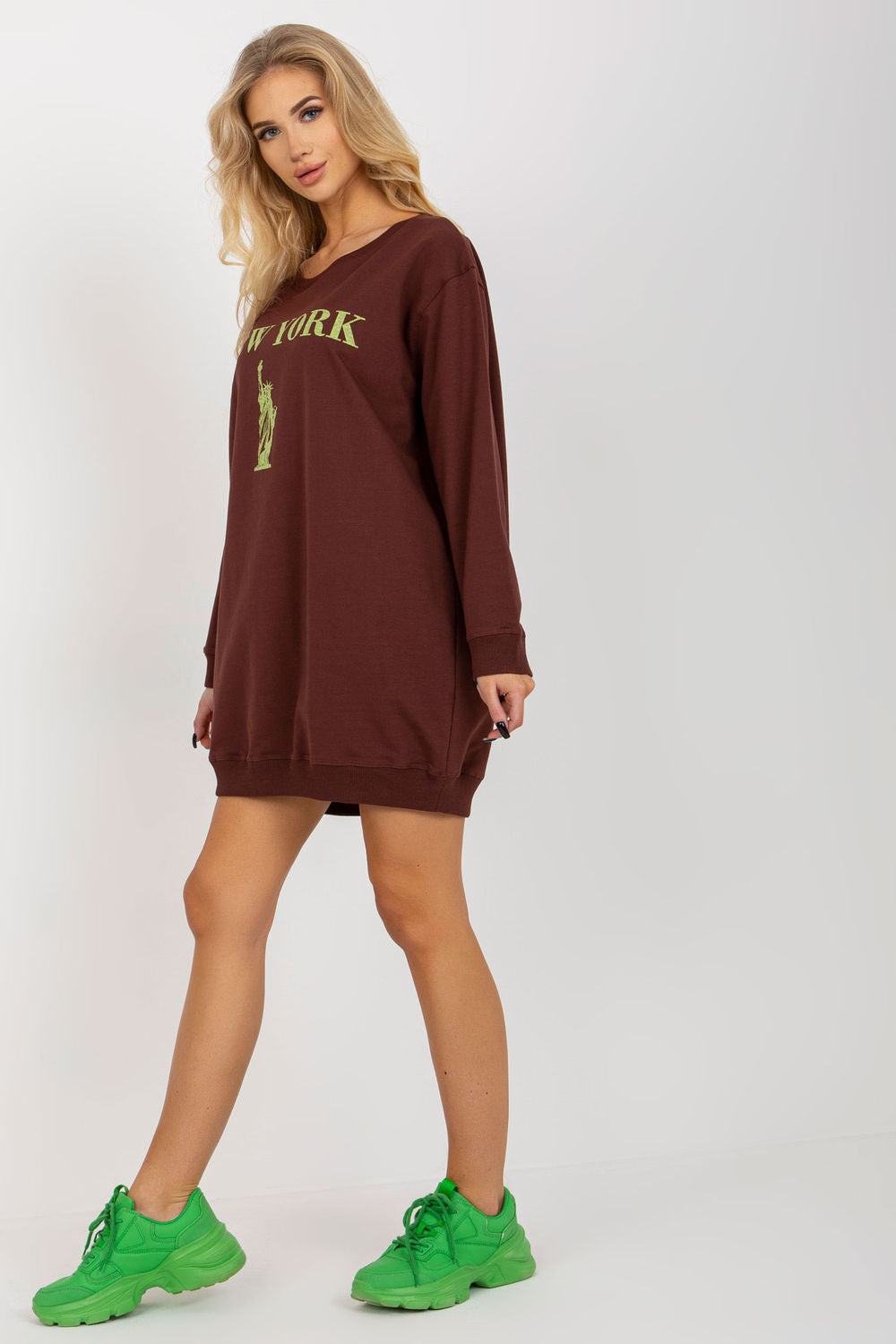 T-shirt femme Factory Price Sweatshirt Sweatshirt — brun
