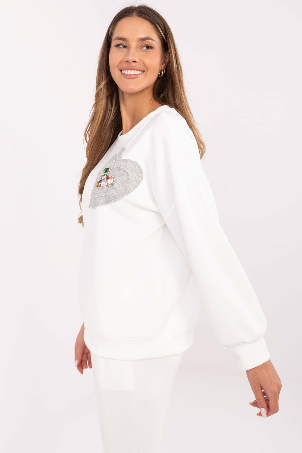 T-shirt femme Italy Moda Sweatshirt Sweatshirt — beige