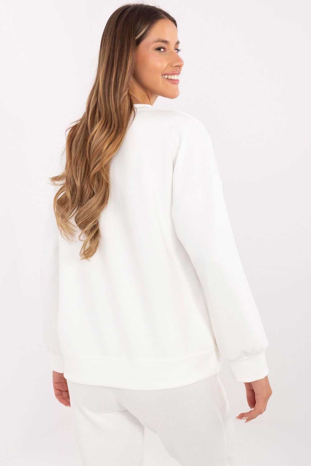 T-shirt femme Italy Moda Sweatshirt Sweatshirt — beige