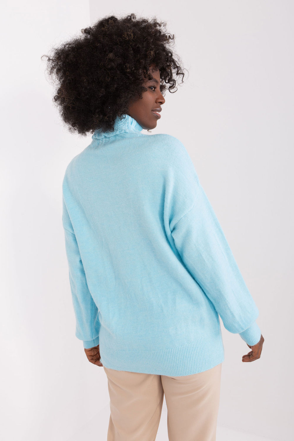 Pull femme AT Col Roulé Col — bleu