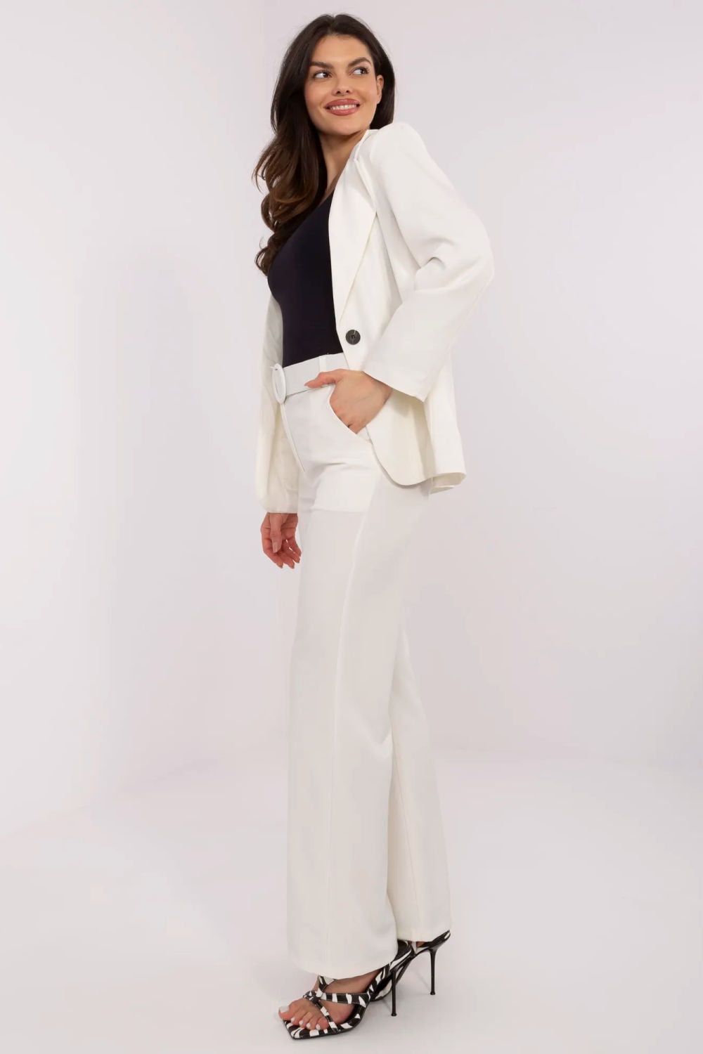 Chaussures à talons femme Italy Moda Pantalon Pantalon — beige
