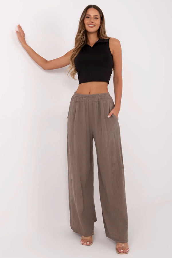 Chaussures à talons femme Italy Moda Pantalon Pantalon — brun