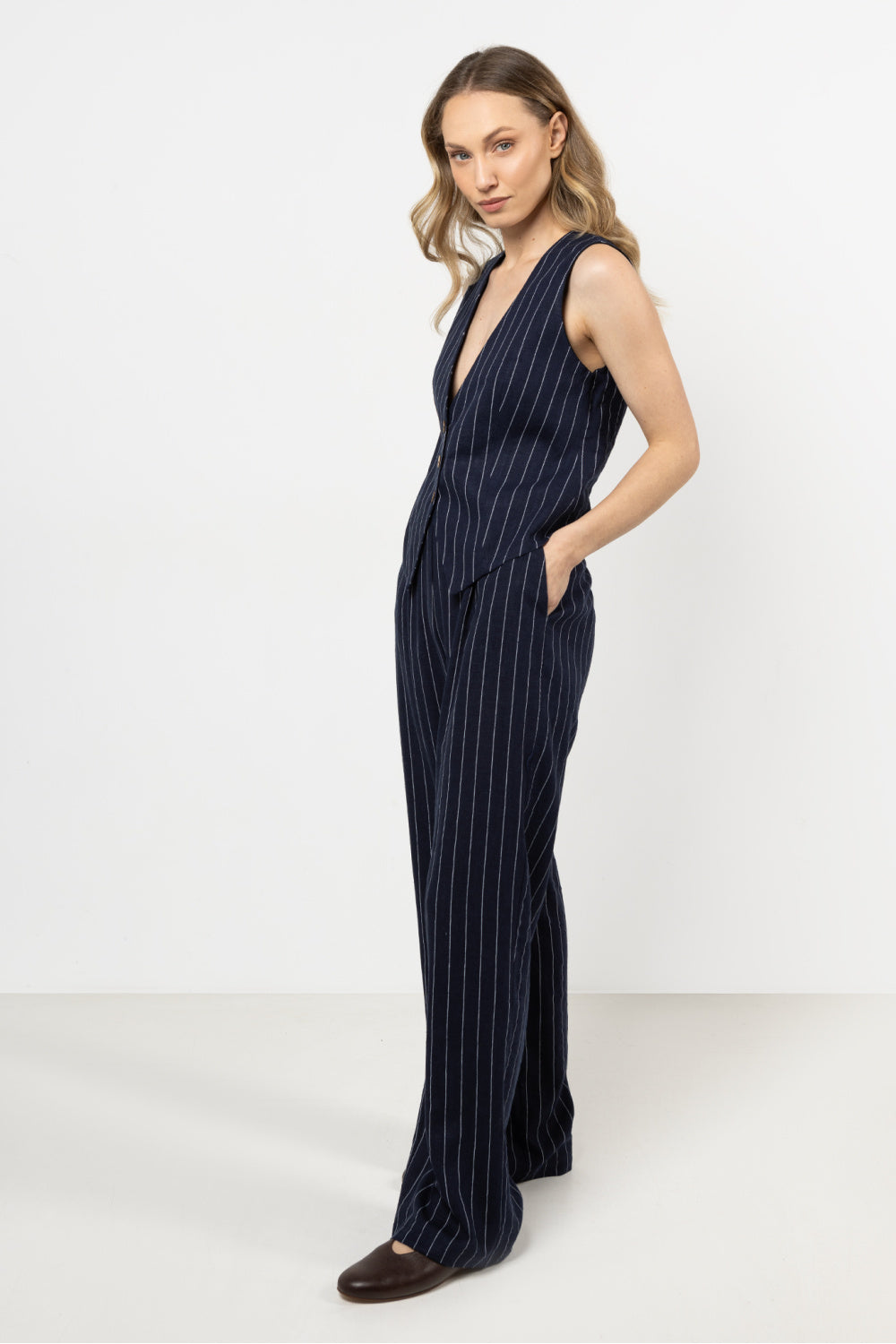 Chaussures à talons femme awama Pantalon Pantalon — bleu marine