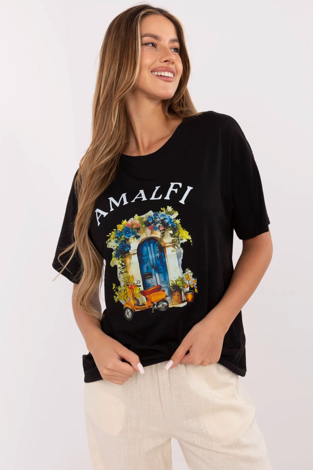Blouse femme Italy Moda T Shirt T — noir