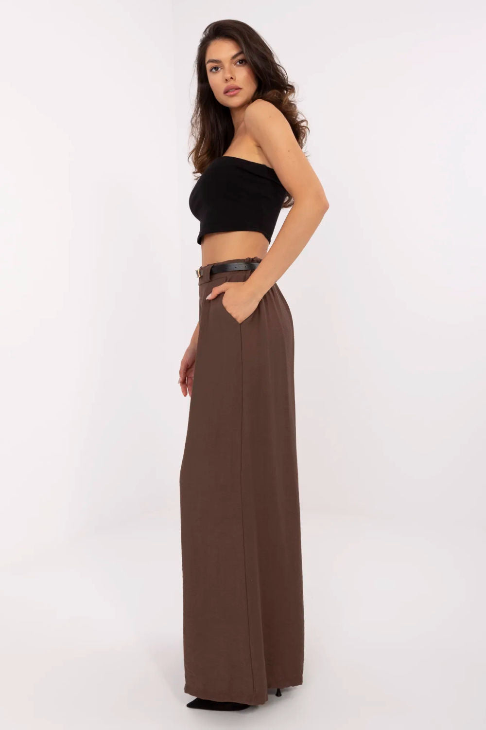 Chaussures à talons femme Italy Moda Pantalon Pantalon — brun