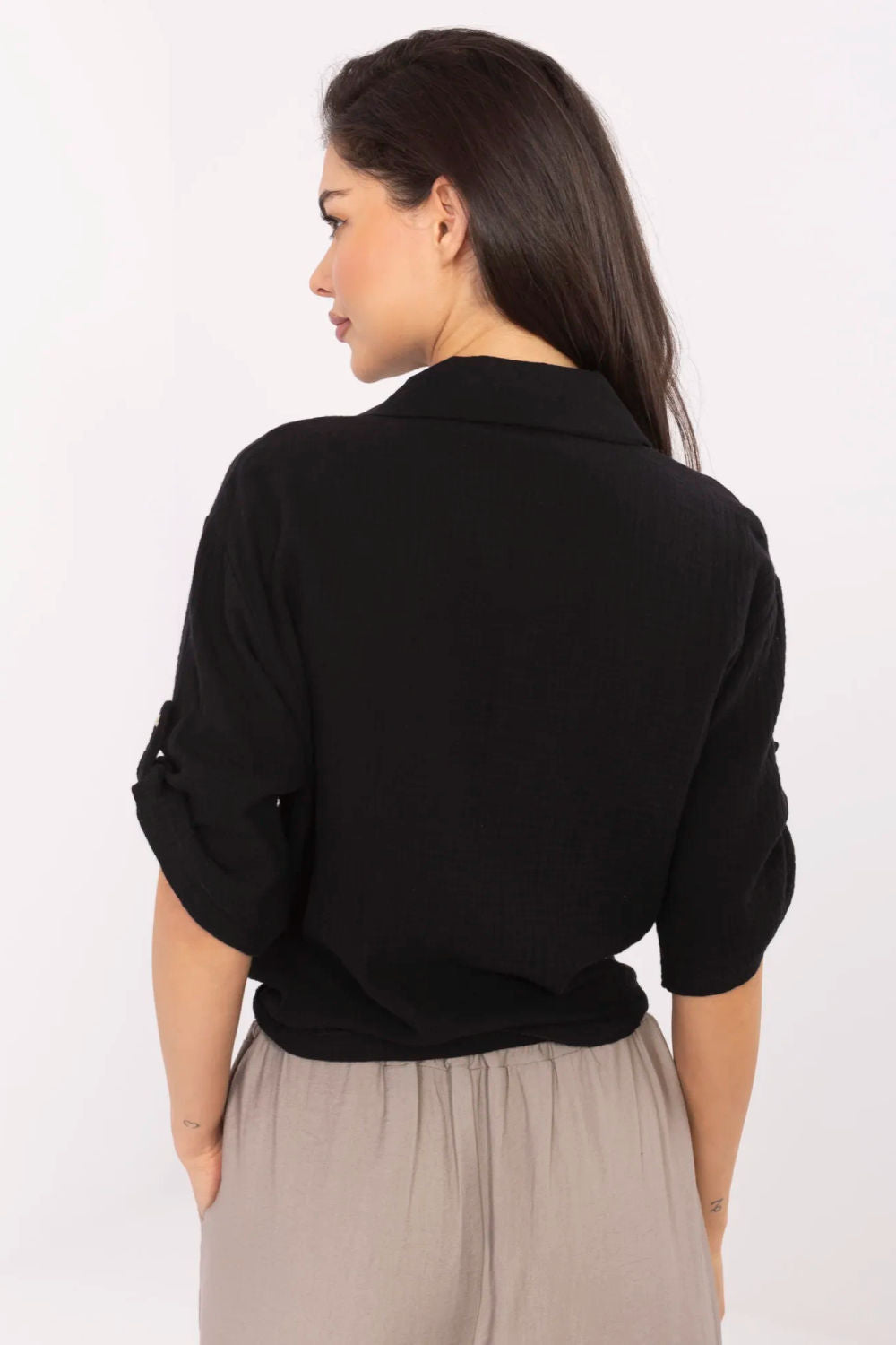 Blouse femme Italy Moda Chemise Chemise — noir