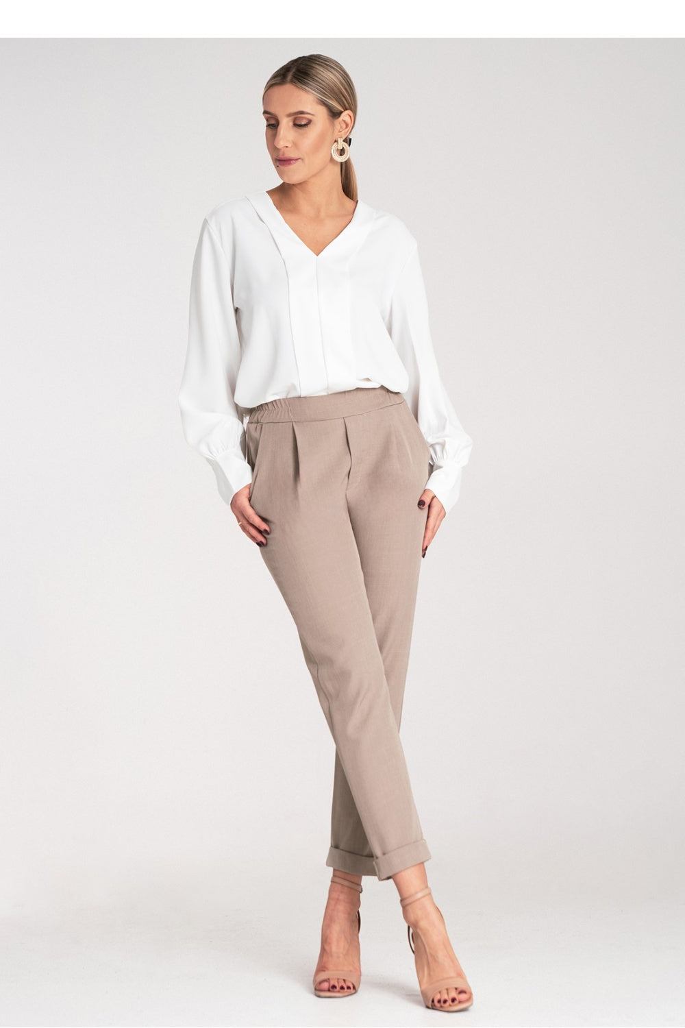 Chaussures à talons femme Figl Pantalon Pantalon — beige