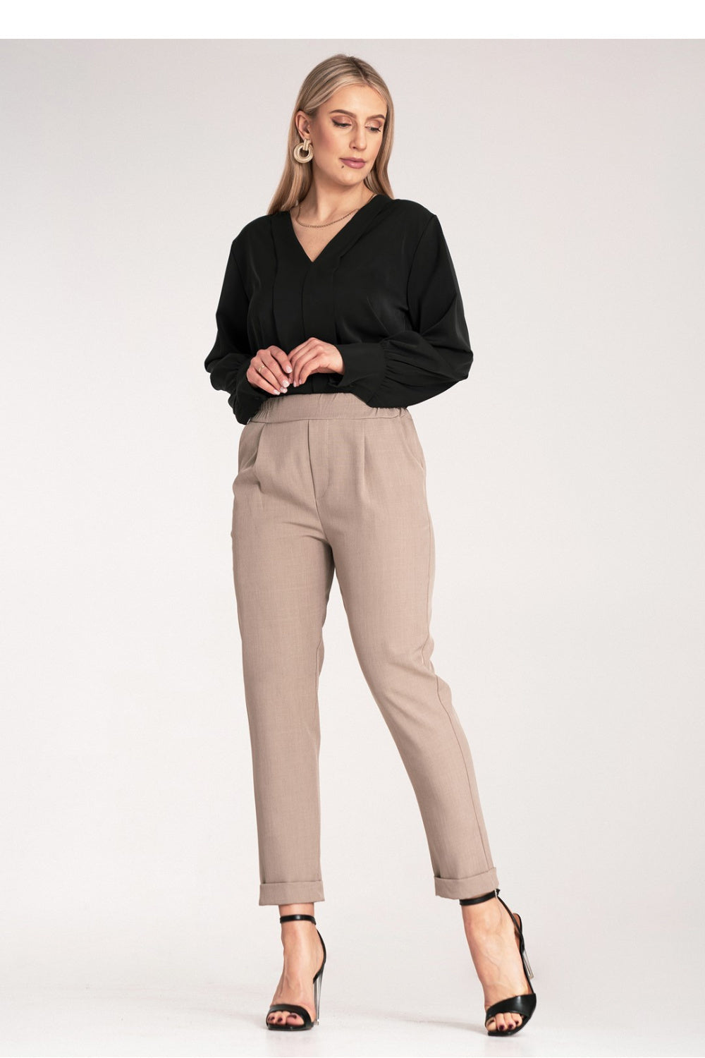 Chaussures à talons femme Figl Pantalon Pantalon — beige
