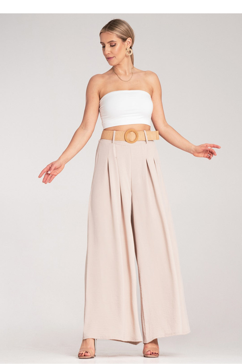 Chaussures à talons femme Figl Pantalon Pantalon — beige