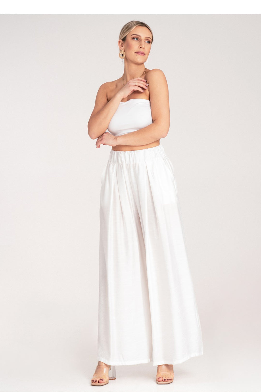 Chaussures à talons femme Figl Pantalon Pantalon — blanc