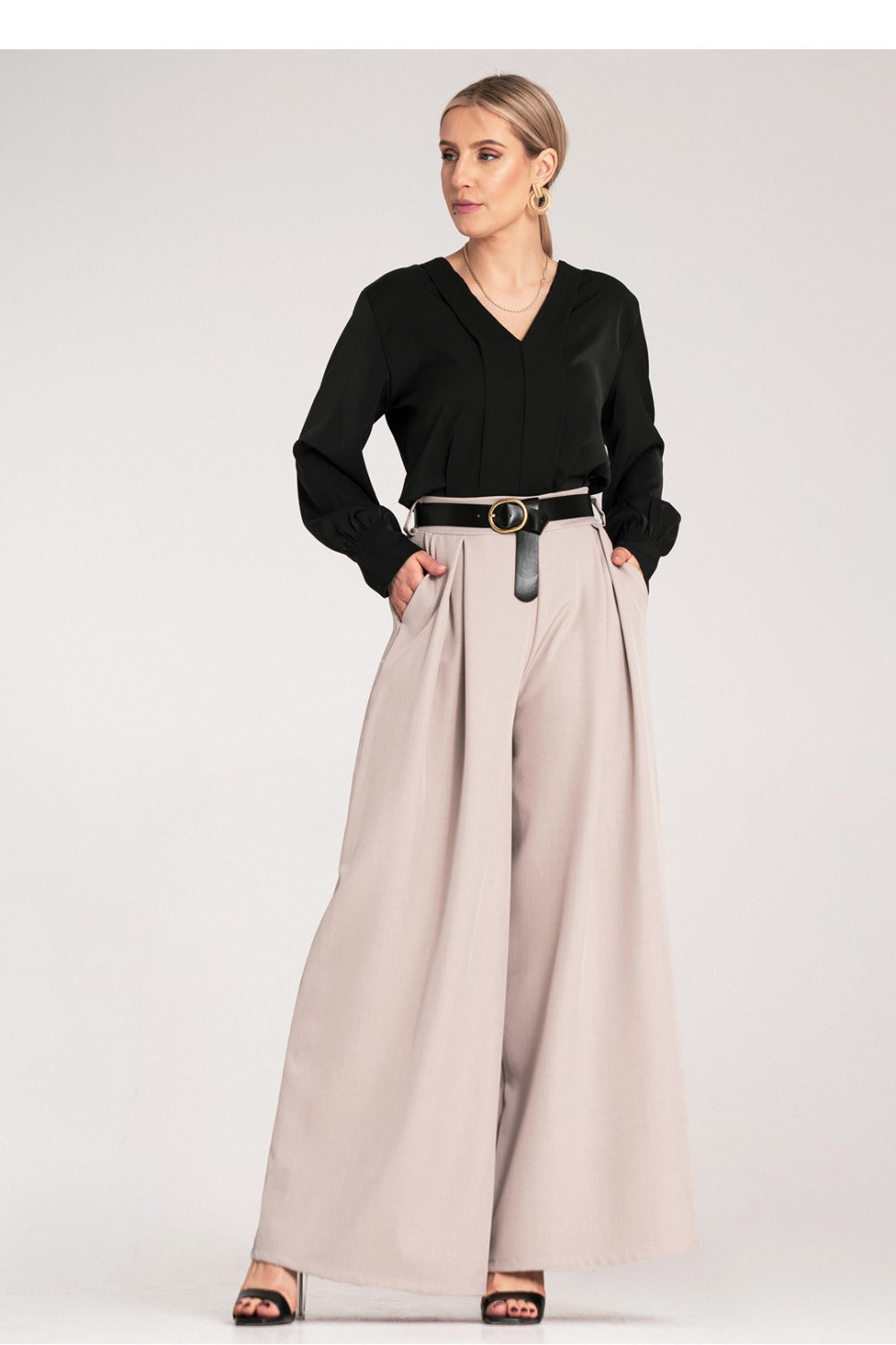 Chaussures à talons femme Figl Pantalon Pantalon — beige