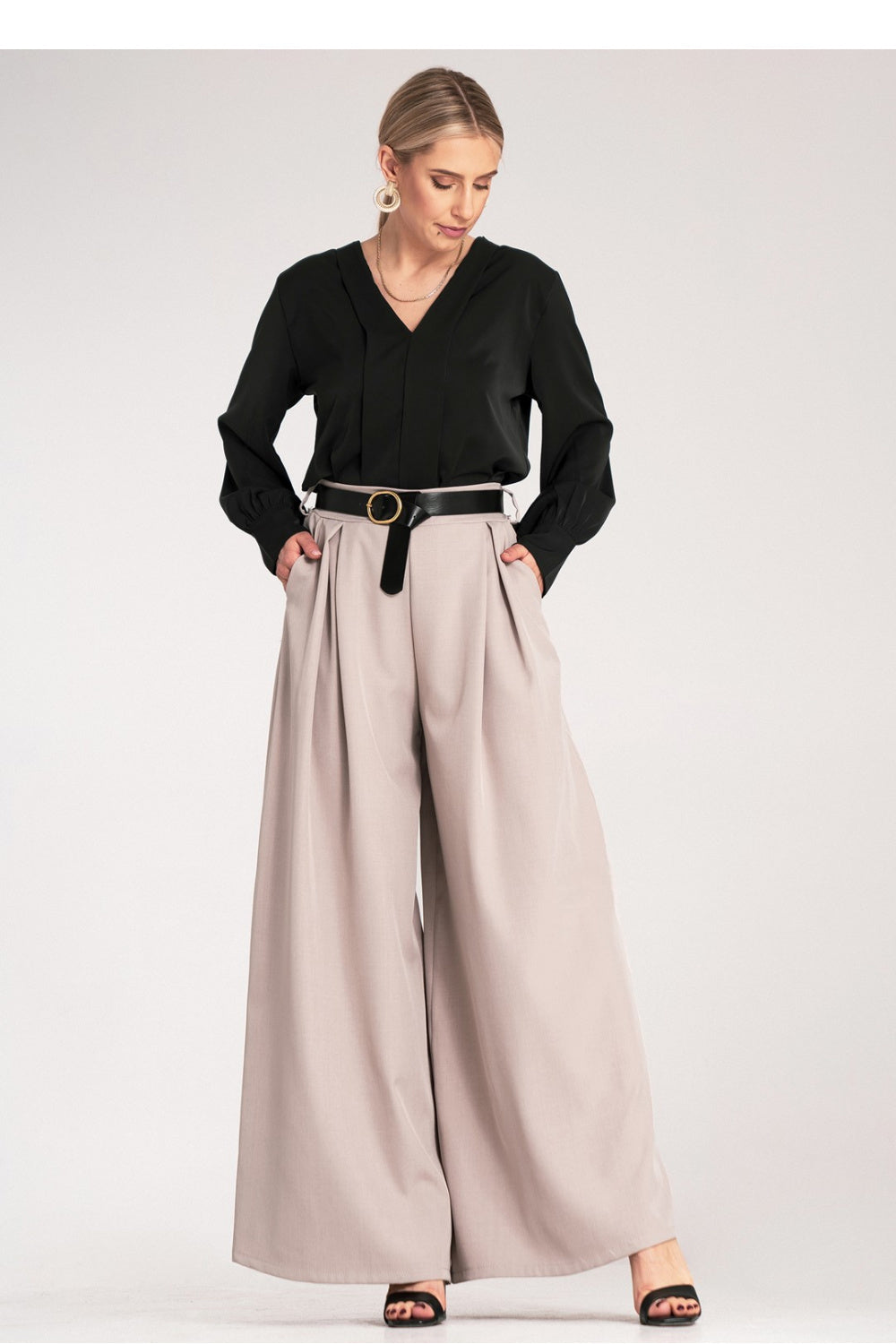 Chaussures à talons femme Figl Pantalon Pantalon — beige