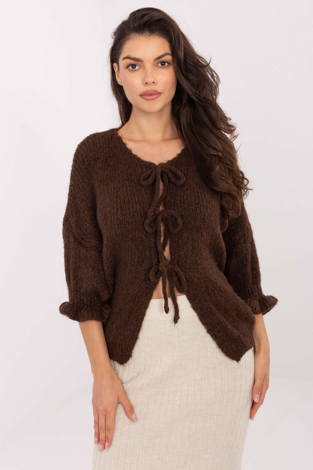 Cardigan femme Italy Moda — brun