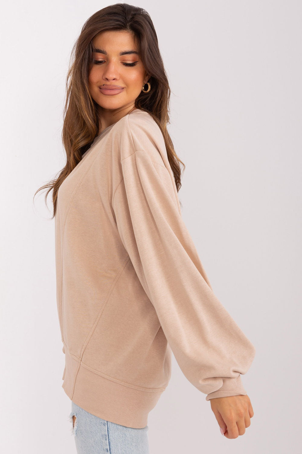 T-shirt femme Ex Moda Sweatshirt Sweatshirt — beige