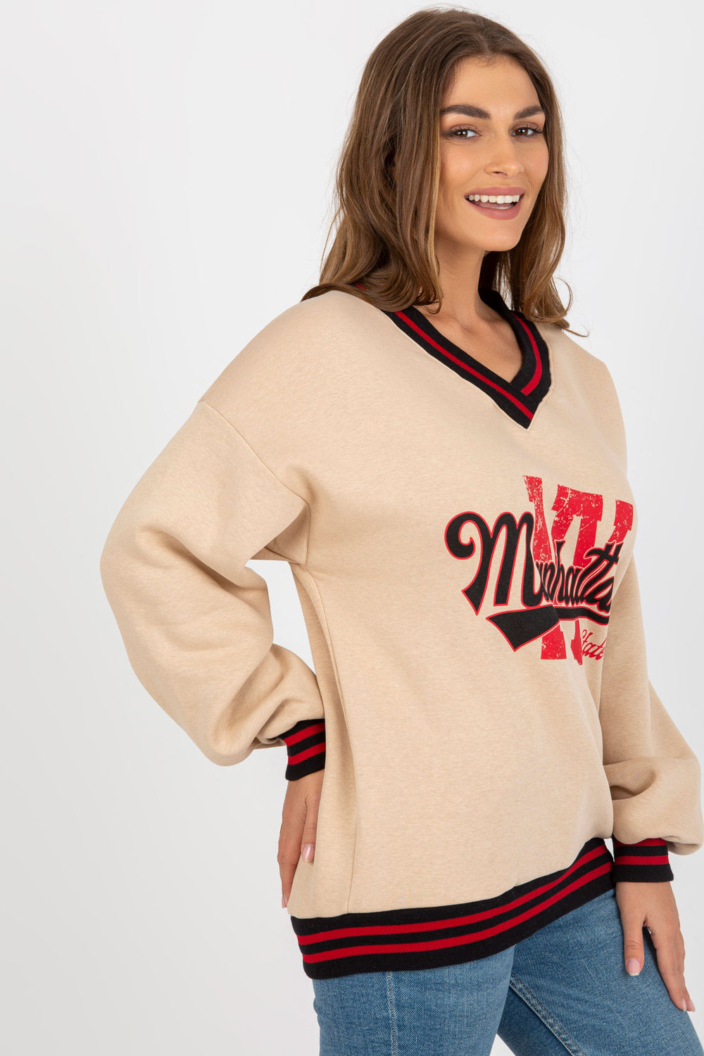 T-shirt femme Ex Moda Sweatshirt Sweatshirt — beige