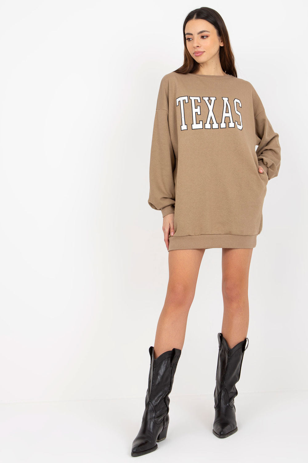 T-shirt femme Ex Moda Sweatshirt Sweatshirt — beige
