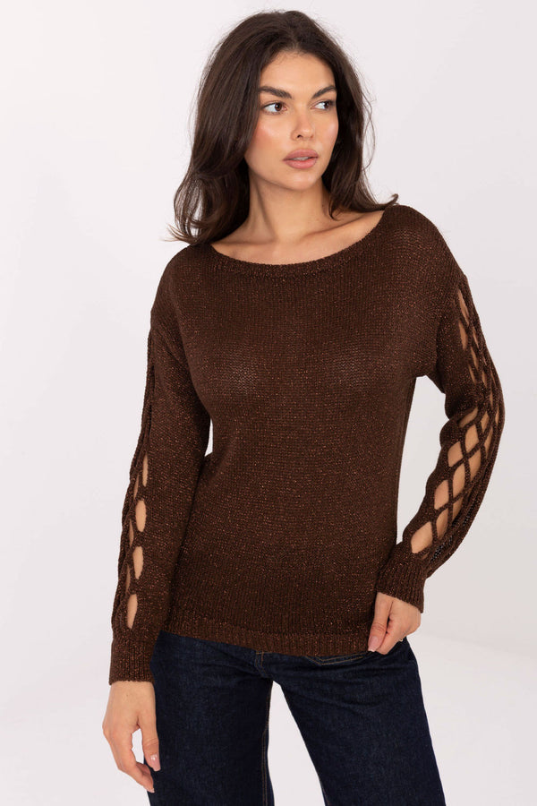 Pull femme Italy Moda Chandail Chandail — brun