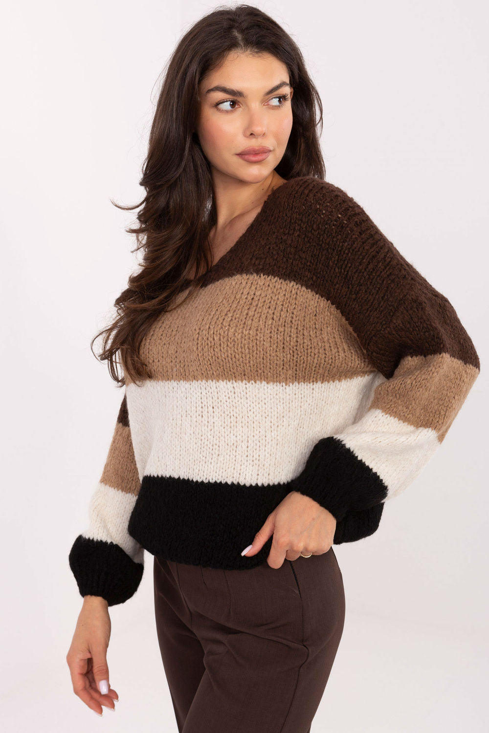 Pull femme Rue Paris Chandail Chandail — brun