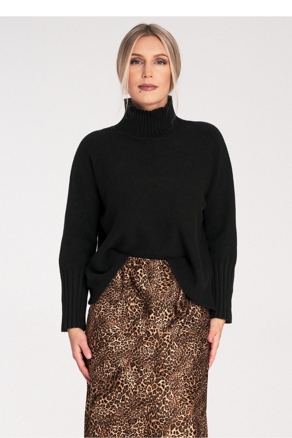 Pull femme Figl Col Roulé Col — noir