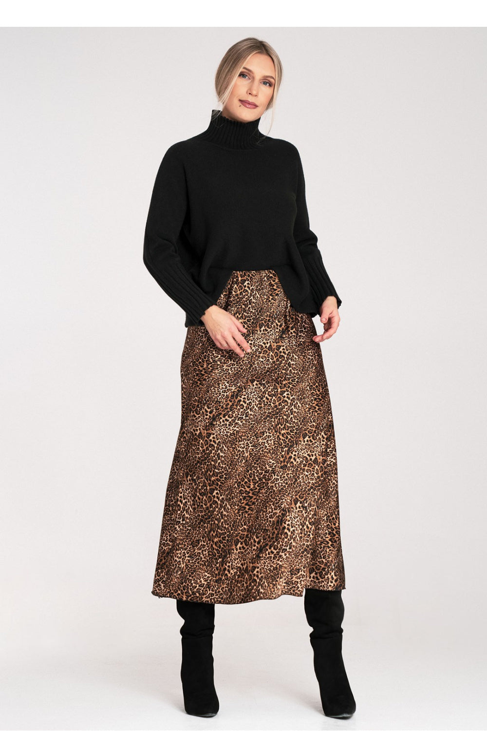 Pull femme Figl Col Roulé Col — noir