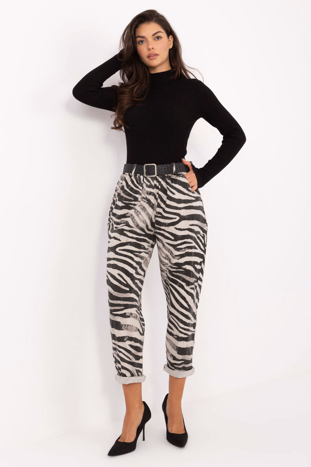 Chaussures à talons femme Italy Moda Pantalon Pantalon — beige