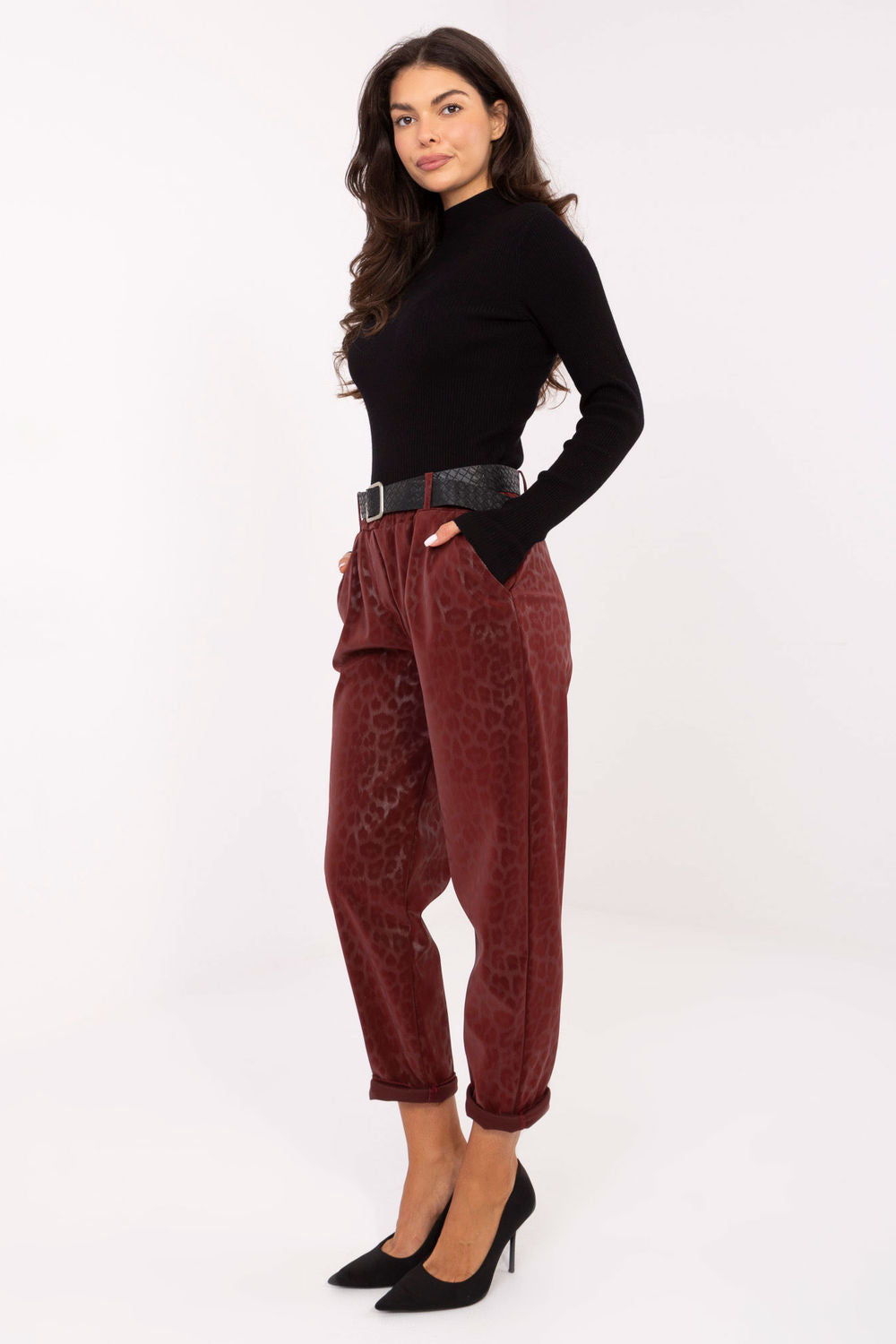 Chaussures à talons femme Italy Moda Pantalon Pantalon — rouge