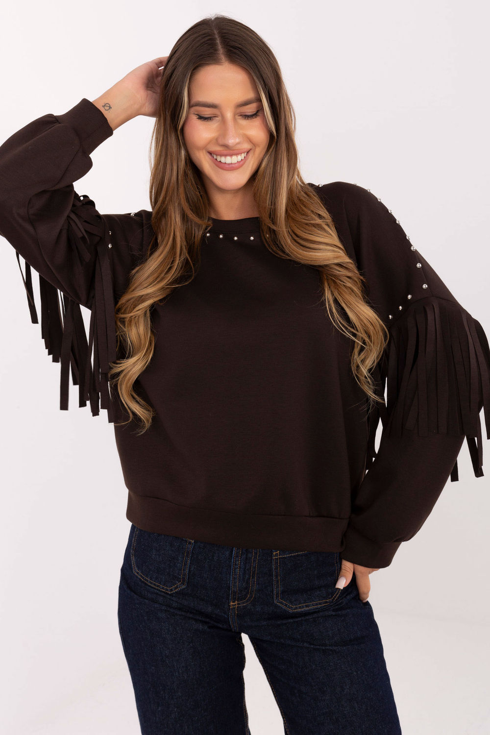 T-shirt femme Rue Paris Sweatshirt Sweatshirt — brun