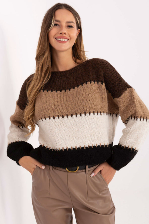 Pull femme Italy Moda Chandail Chandail — brun