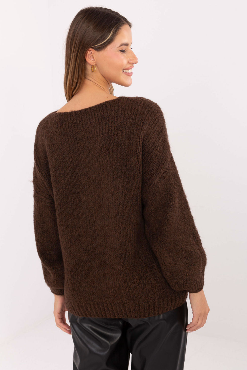 Pull femme Italy Moda Chandail Chandail — brun
