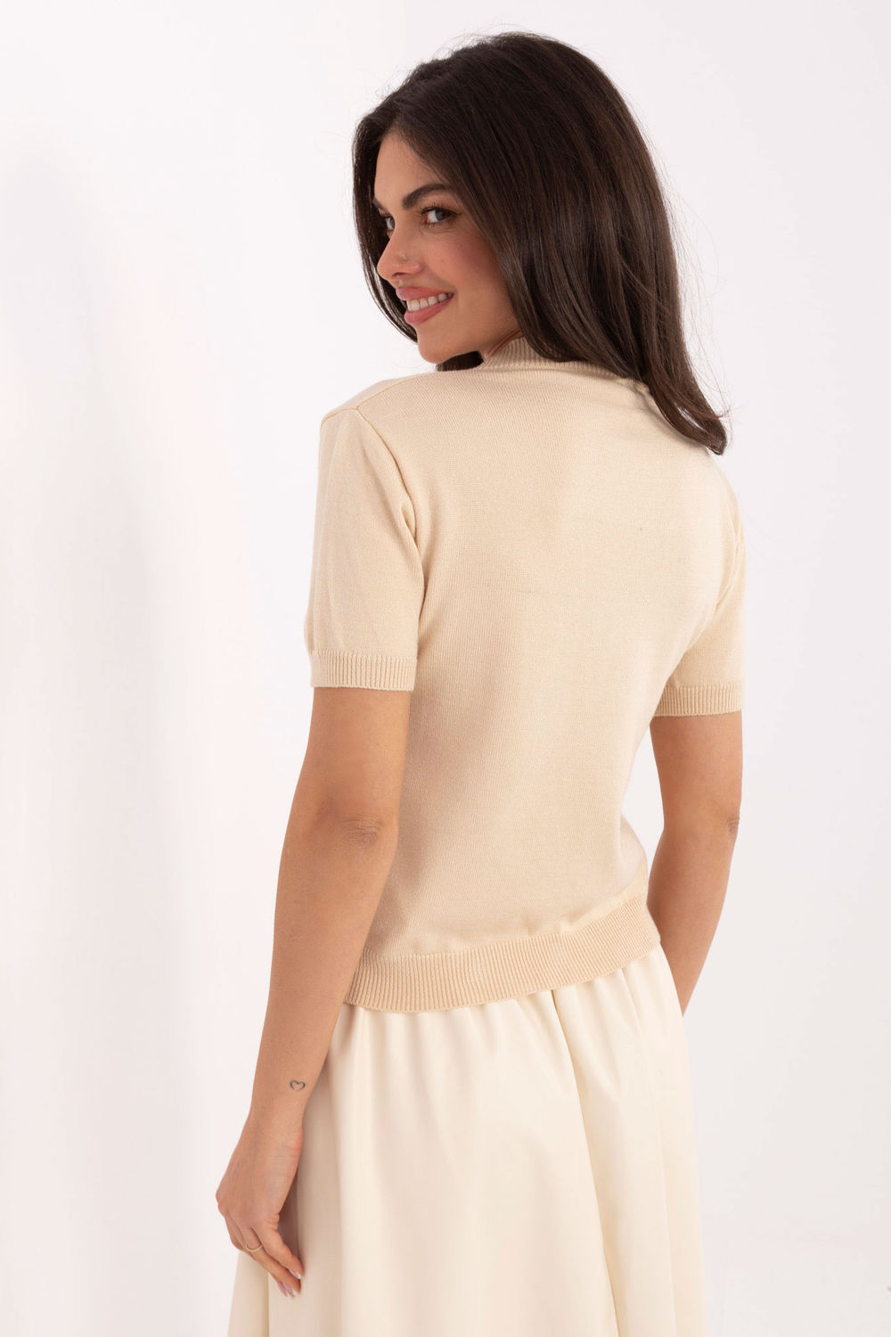 Pull femme Factory Price À Manches Courtes — beige